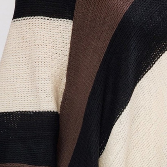 Stripes FRINGE PONCHO sweater - Picture 4 of 4